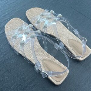 Schutz Clear Flat Sandals